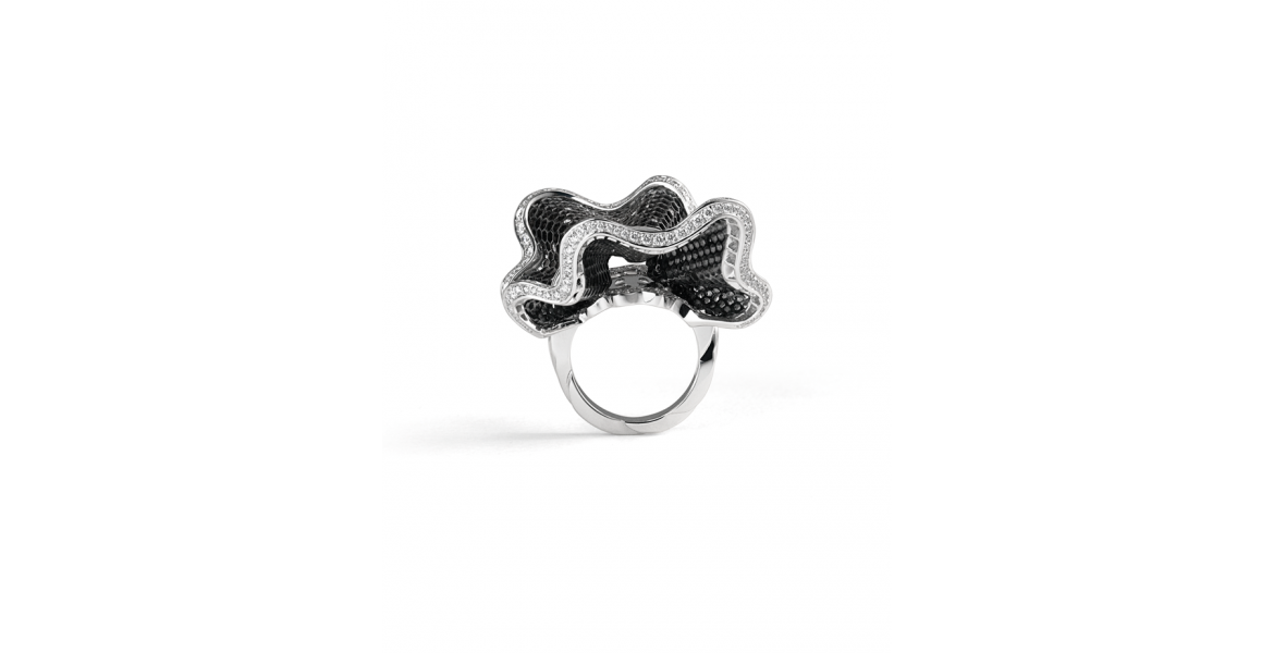 Bague Vintage Lanvin Paris Années 60 - Acier Poli - Taille 52 - Collection Bijoux Anciens